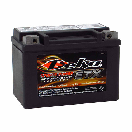 Deka ETX9 Group 9 AGM Motorcycle Battery that Replaces YTX9-BS Powersport Batteries