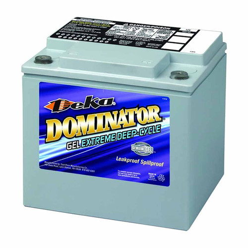 Deka 8G40C 12V 40Ah Deep Cycle Gel Battery with 1/4-20 Insert Terminals.