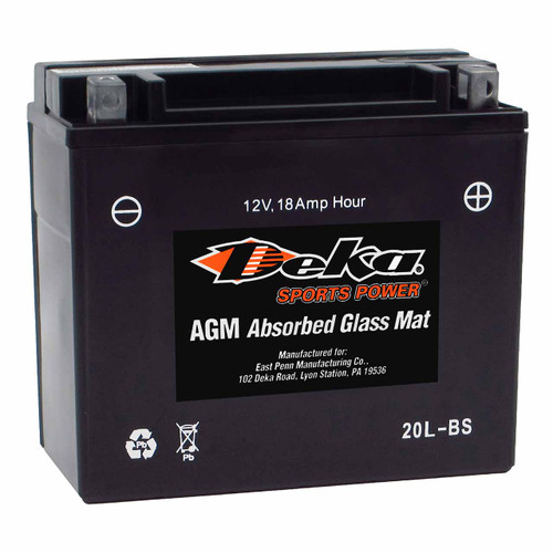 Deka YTX20L-BS AGM Snowmobile & Jet Ski Battery that replaces BTX20L & GYZ20L