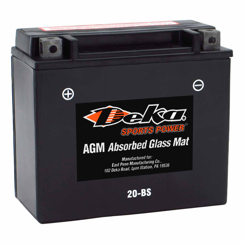 Deka YTX20-BS AGM Snowmobile & ATV Battery that replaces CTX20L & ETX20 powersport batteries