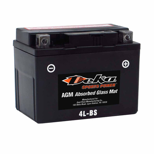 Deka YTX4L-BS AGM motorcycle battery that replaces YTX4L-BS powersport batteries