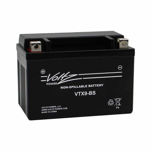 Voltz VTX9-BS-FS Group 9 AGM motorcycle battery that replaces YTX9-BS powersport battery Voltz VTX9-BS-FS Group 9 AGM motorcycle battery that replaces YTX9-BS powersport battery