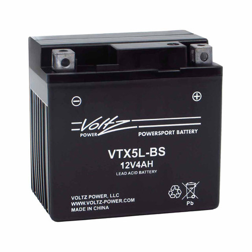 Voltz VTX5L-BS Group 5L AGM motorcycle battery that replaces YTX5L-BS powersport batteries