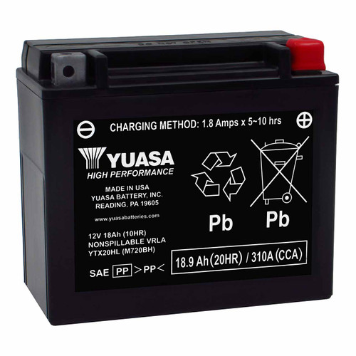 Yuasa YTX20HL AGM motorcycle battery that replaces ETX20L & GYZ20HL powersport batteries Yuasa YTX20HL AGM motorcycle battery that replaces ETX20L & GYZ20HL powersport batteries