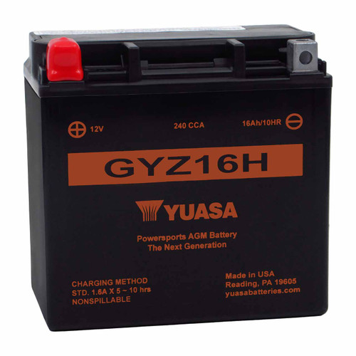 Yuasa GYZ16H Group Z16H AGM motorcycle battery that replaces YTX14-BS powersport batteries