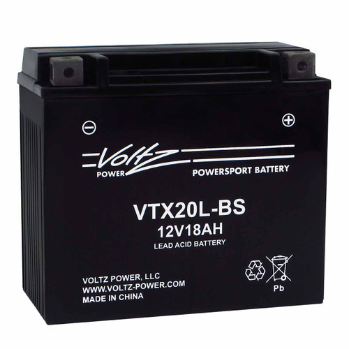 Voltz VTX20L-BS Group 20L AGM Motorcycle Battery that Replaces YTX20L-BS Powersport Battery