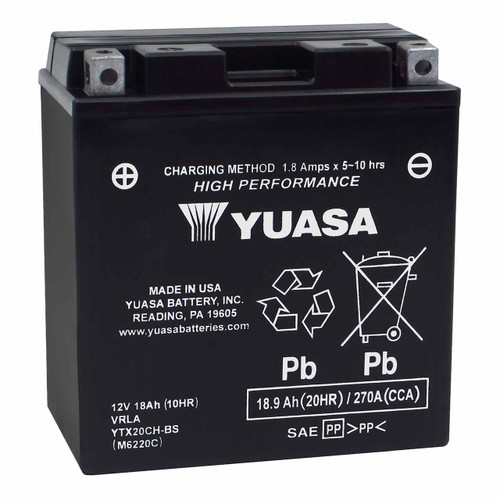 Yuasa YTX16-BS Group 16 AGM motorcycle battery that replaces CTX20CH-BS Powersport Batteries