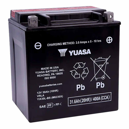 Yuasa YUA-YIX30L-BS AGM UTV Battery that Replaces 4014609 & YTX30L-BS Powersport Batteries