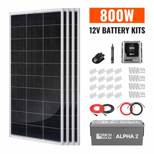 800 Watt Solar Panel Kit with 200Ah Lithium Battery – Rich Solar RS-K800B