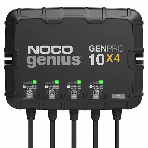 NOCO Genius GENPRO10X4 4 bank marine battery charger and maintainer, 12V 10A per bank smart onboard battery charger