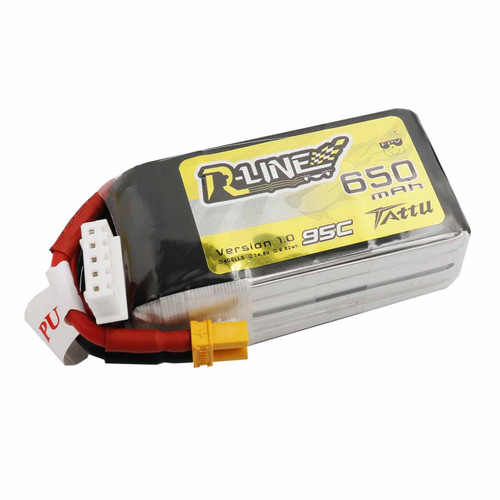 Tattu R-Line 4S LiPo Battery (650mAh XT30 95C 14.8V) TAA6504S95XT3 | Tattu Batteries