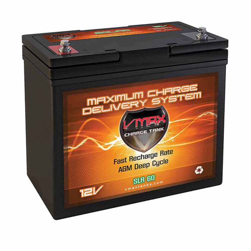 VMAX SLR60 Group 22NF 12V 60Ah AGM Deep Cycle Battery – Replaces Duracell DURA12-55C/FR & DURA12-55P Batteries