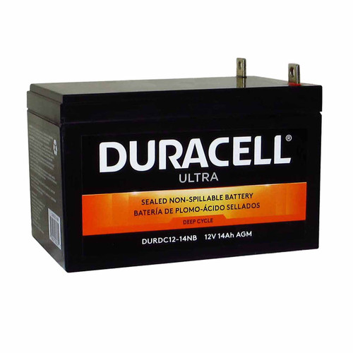 Duracell 12V 14Ah Deep Cycle AGM Battery with Nut & Bolt Terminals DURDC12-14NB Duracell 12V 14Ah Deep Cycle AGM Battery with Nut & Bolt Terminals DURDC12-14NB