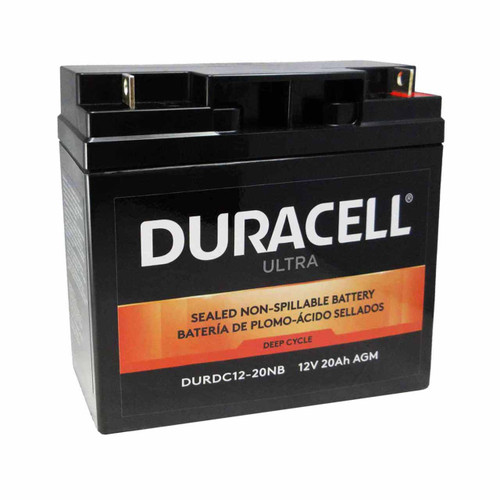 Duracell 12V 20Ah AGM Deep Cycle Battery w/Nut & Bolt Terminals DURDC12-20NB