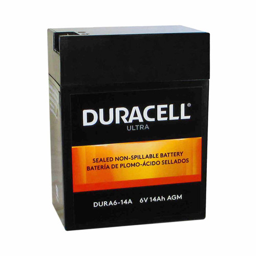 Duracell 6V 14Ah AGM UPS Replacement Battery with Polarized F Terminals DURA6-14A