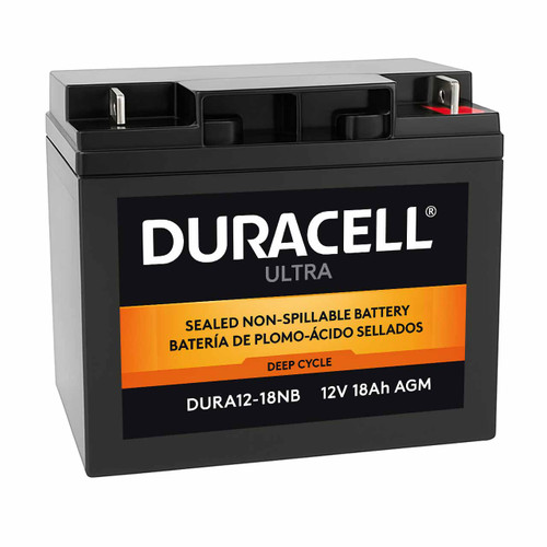 Duracell Ultra 12V 18Ah AGM Battery Nut & Bolt Terminals DURA12-18NB 4-Pack Bulk