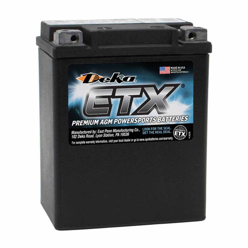 Deka ETX15 Group 14AH AGM ATV Battery that Replaces YTX14AH-BS & YB14A-A2 Powersport Batteries