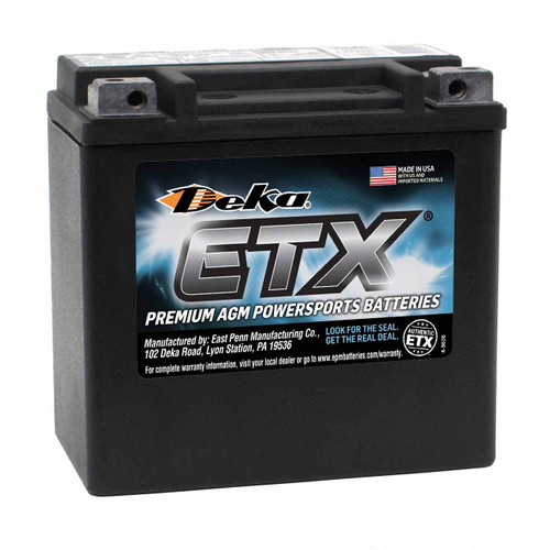 Deka ETX14L Group 14L AGM Motorcycle Battery that Replaces YTX14L-BS Powersport Batteries