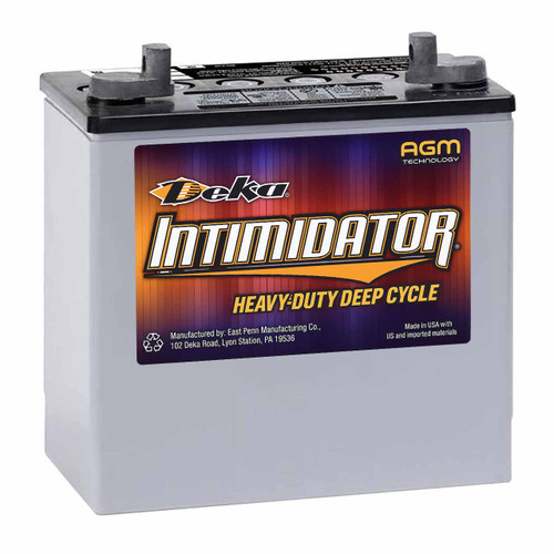 Deka Intimidator 8A22NF 12V 55Ah AGM Deep Cycle Battery Nut and Bolt Terminals.