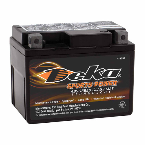 East Penn Deka ET4L 12V AGM powersport battery Group 4L, factory activated, replaces YTX4L-BS