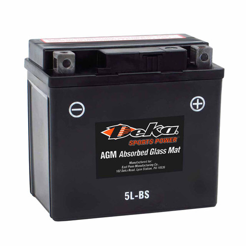 Deka YTX5L-BS AGM Motorcycle Battery that replaces BTX5L-BS & XTAX5L-BS powersport batteries