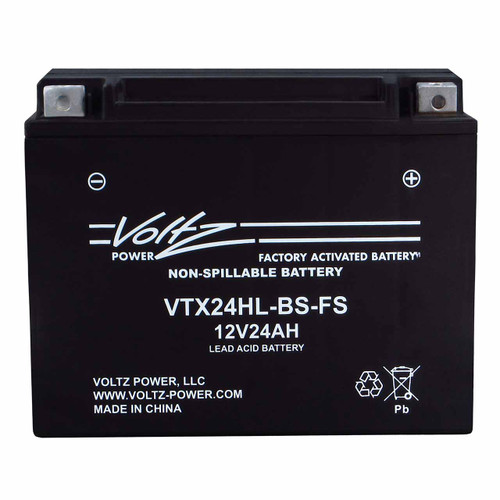Voltz VTX24HL-BS-FS AGM Powersport Battery – Replaces YTX24HL-BS
