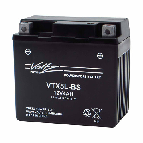 Voltz VTX5L-BS AGM Powersport Battery – Replaces YTX5L-BS & XTAX5L-BS