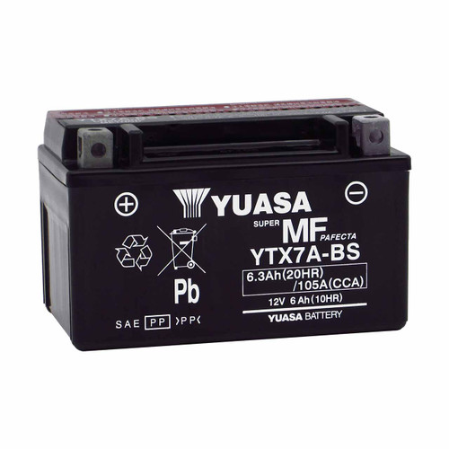 Yuasa YTX7A-BS Group 7A AGM scooter battery that replaces CTX7A-BS powersport batteries