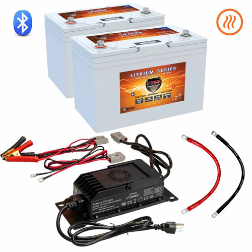 VMAX 36V 100Ah Lithium Trolling Motor Battery Package with Charger and Cables Included