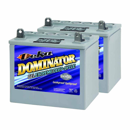 24V Set of Deka 8GU1 12V 31.6Ah Group U1 Deep Cycle Gel Batteries that Replace DURDC12-35J Batteries