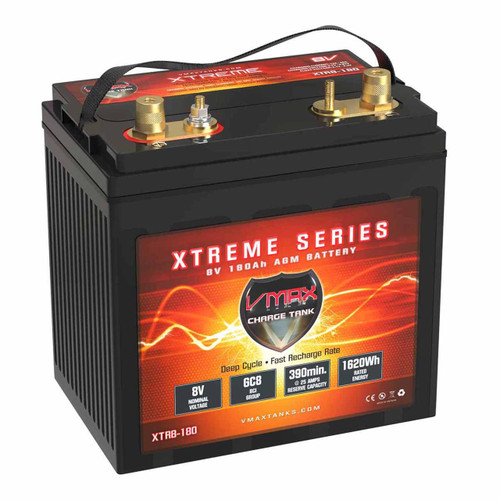 VMAX XTR8-180 AGM 8 Volt Golf Cart Batteries that Replace Group GC8 Trojan T-875  Batteries
