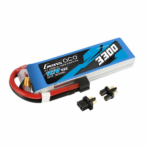 Gens Ace 3300mAh 3S LiPo Battery (Deans & EC3 45C 11.1V) GEA33003S45T3