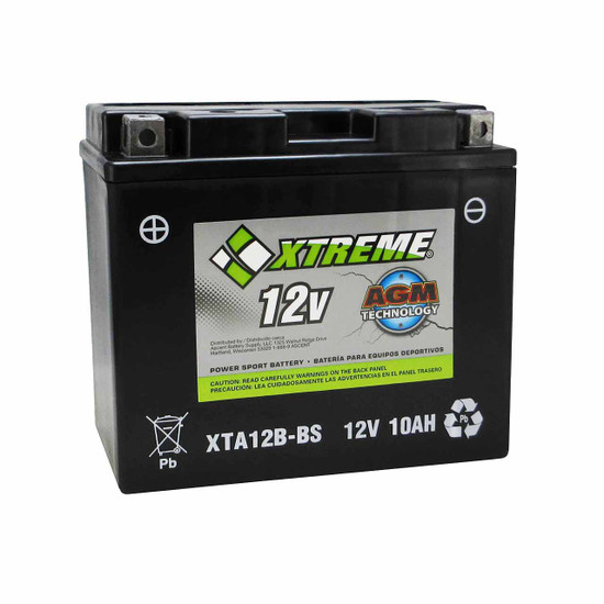 Xtreme 12B-BS AGM Motorcycle Battery XTA12B-BS