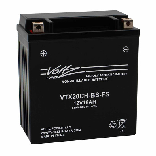 Voltz VTX20CH-BS-FS 20CH-BS AGM Motorcycle and Snowmobile Battery