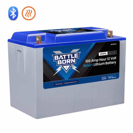 Battle Born 12V 100Ah Self-Heated Lithium Deep Cycle Bluetooth Battery BB10012i.