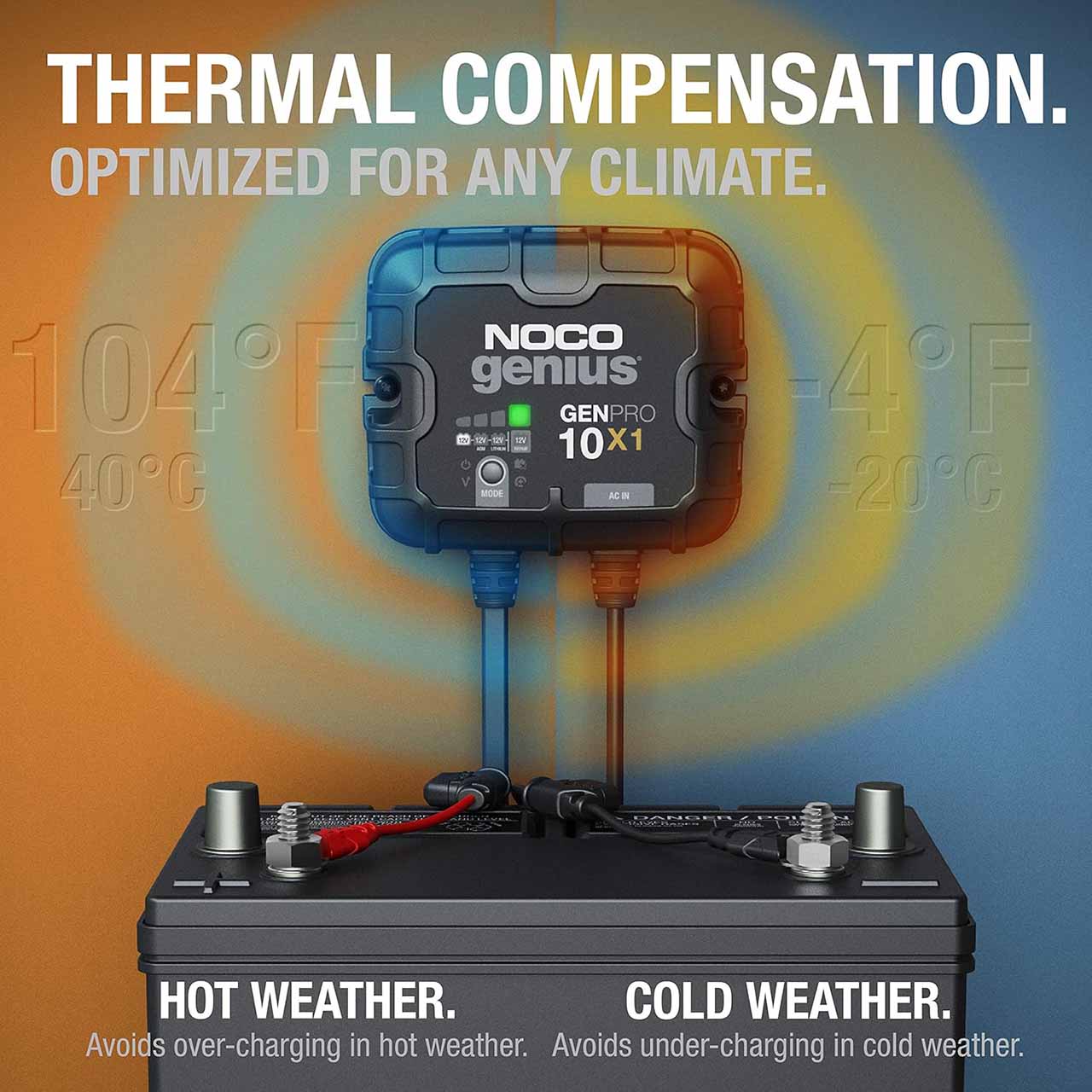 NOCO Genius GENPRO10X1 Onboard Marine Battery Charger & Maintainer