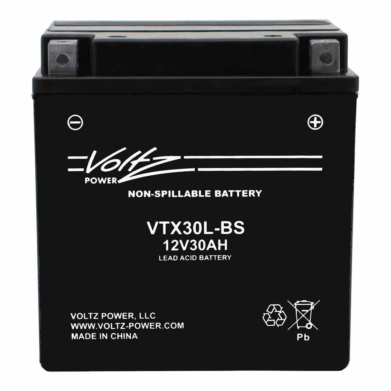 Voltz VTX30L-BS AGM Powersport Battery – Replaces YTX30L-BS