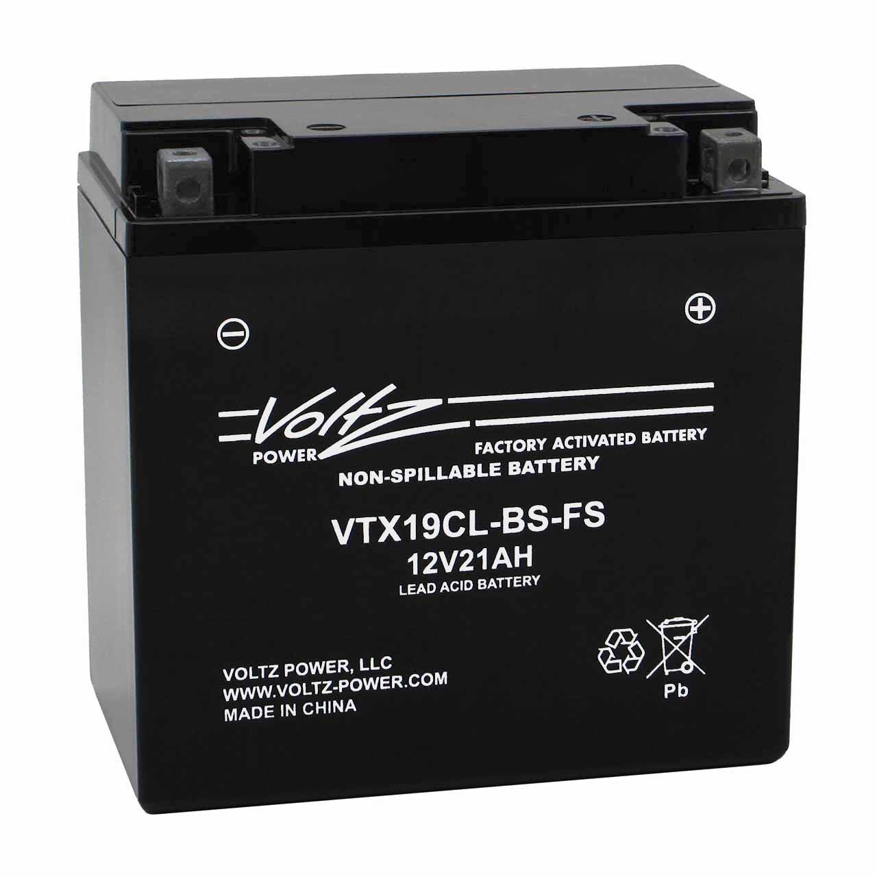 Voltz VTX19CL-BS-FS AGM Powersport Battery – Replaces PTX19CLBS-FS