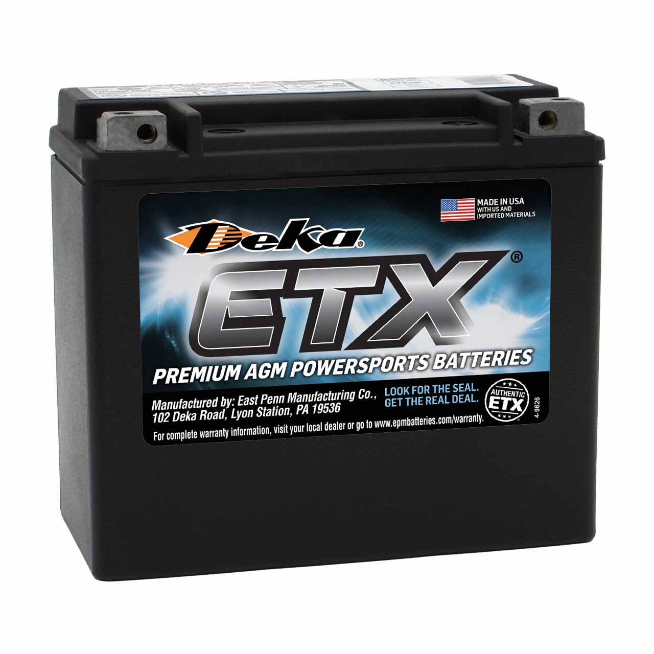 サンエーKT20A-DTS Deka ETX20L AGM Powersport Battery – Replaces YTX20L-BS & YTX20HL-BS