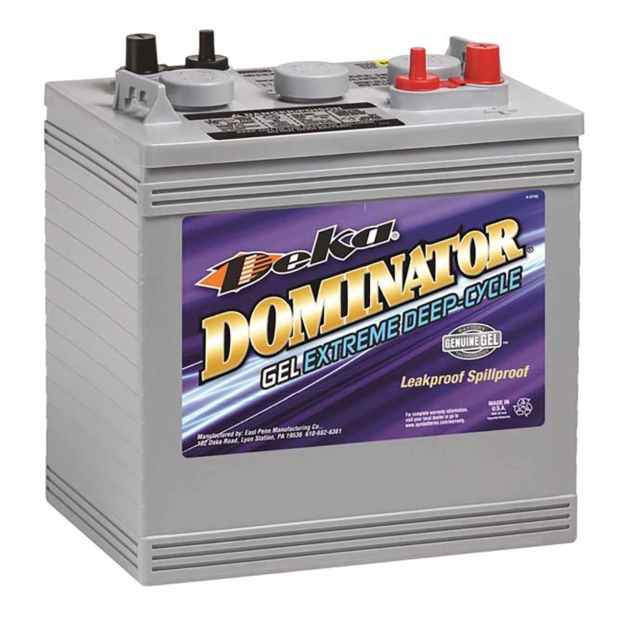 Deka Dominator 8GGC2 6V 180Ah Deep Cycle Gel Battery Group GC2