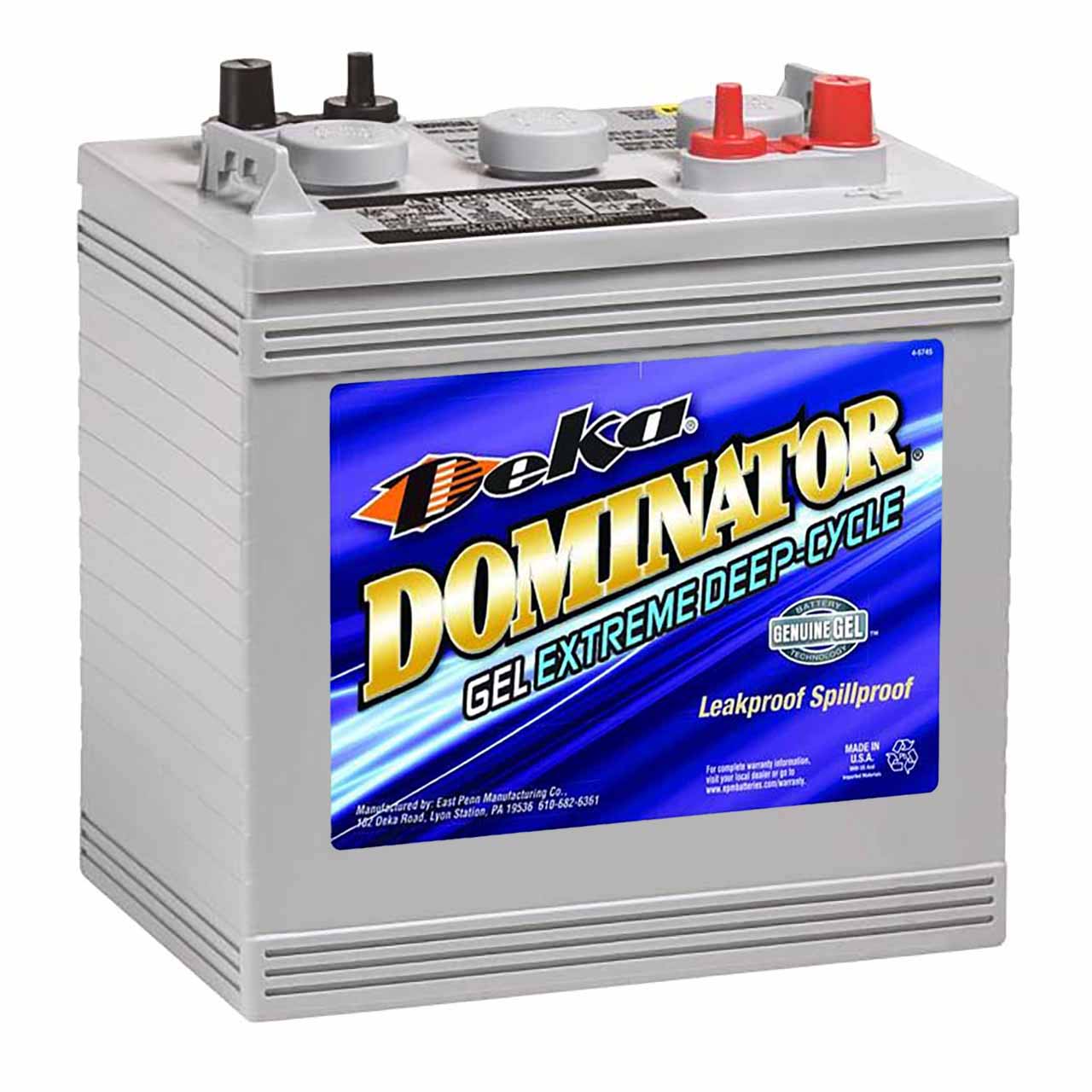 Deka Dominator 8GGC2 6V 180Ah Deep Cycle Gel Battery – Group GC2