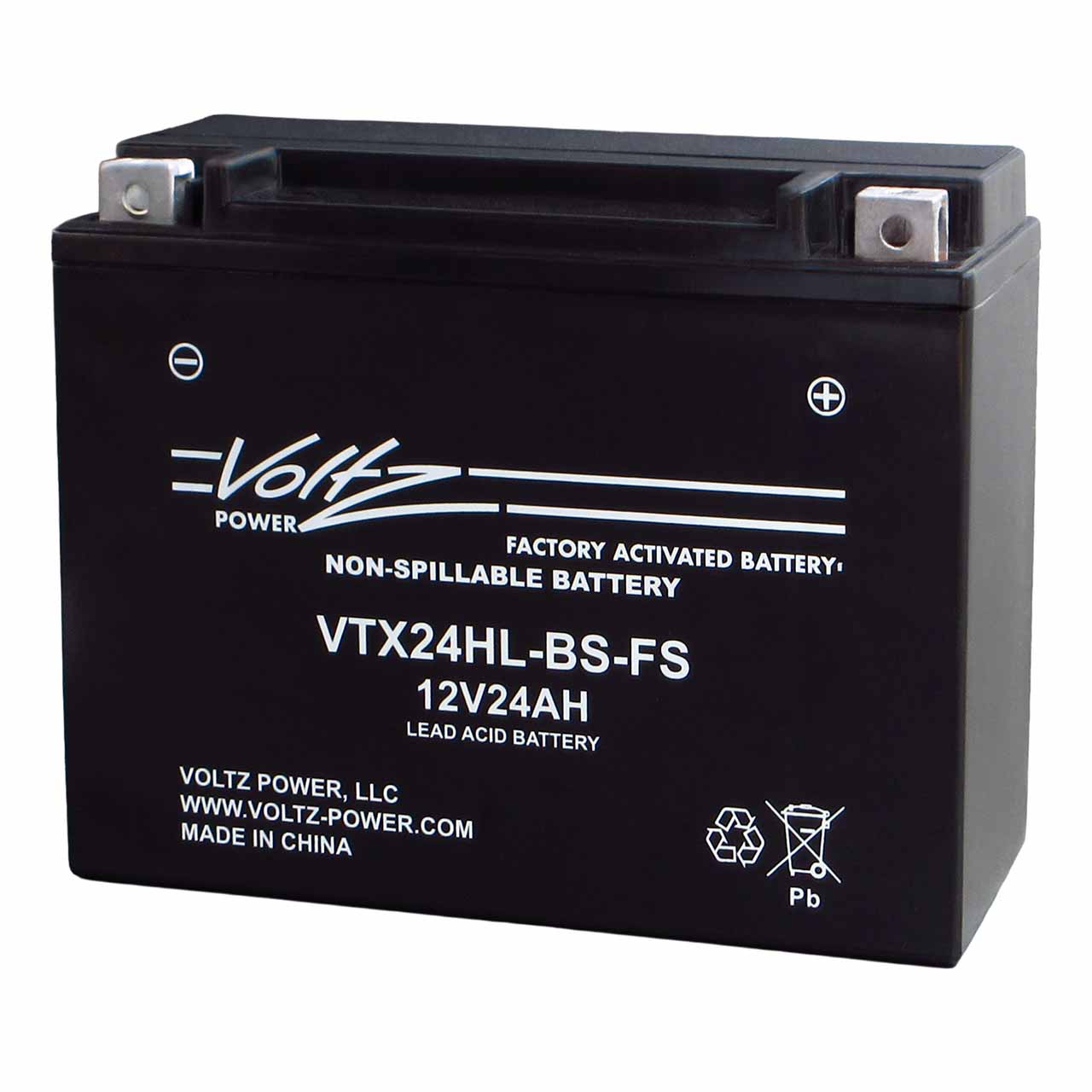 Voltz VTX24HL-BS-FS AGM Powersport Battery – Replaces YTX24HL-BS