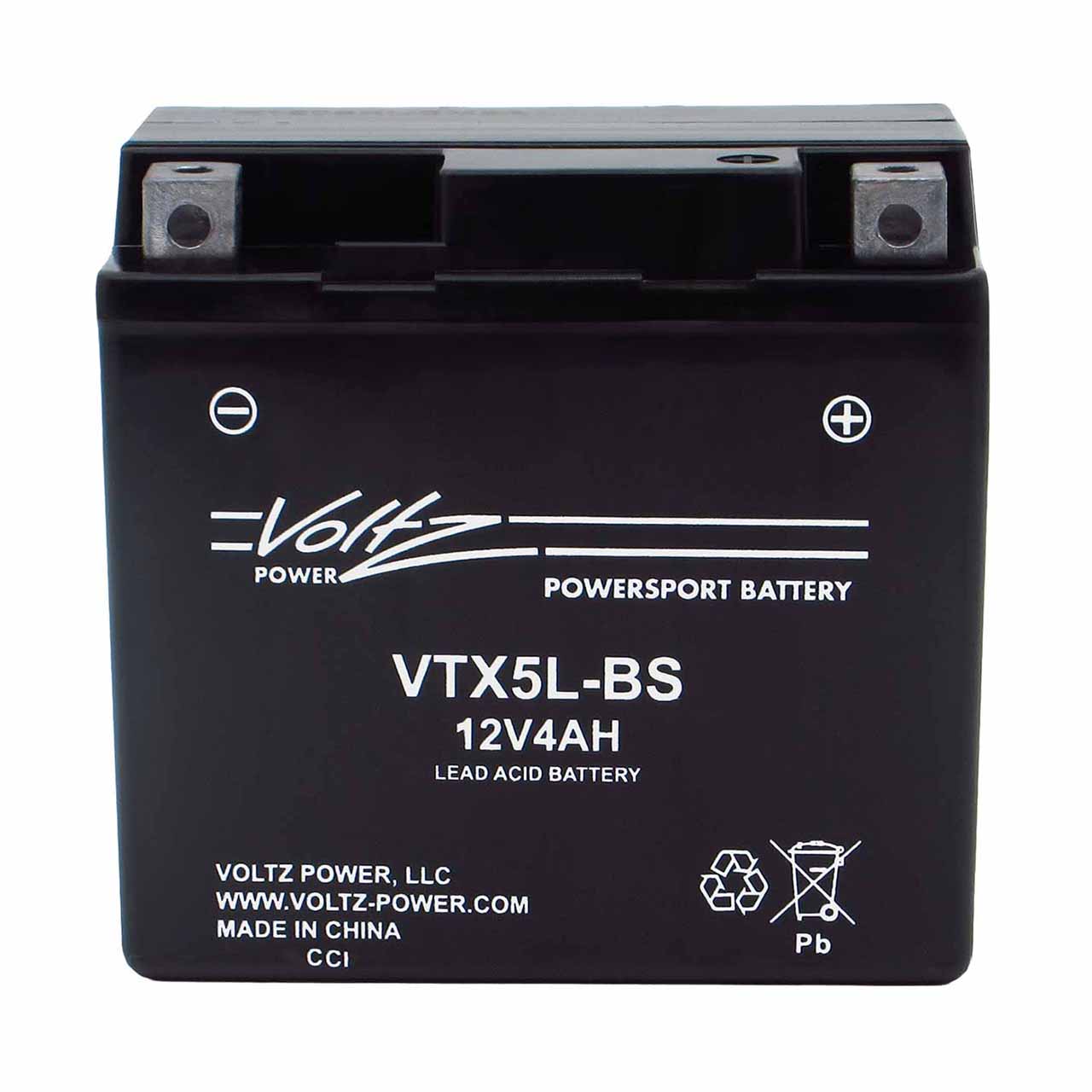 Voltz VTX5L-BS AGM Powersport Battery – Replaces YTX5L-BS & XTAX5L-BS