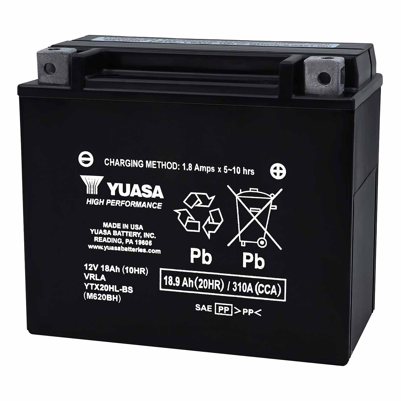 やまやま Yuasa YTX20HL-BS AGM Motorcycle Battery – Replaces GYZ20HL