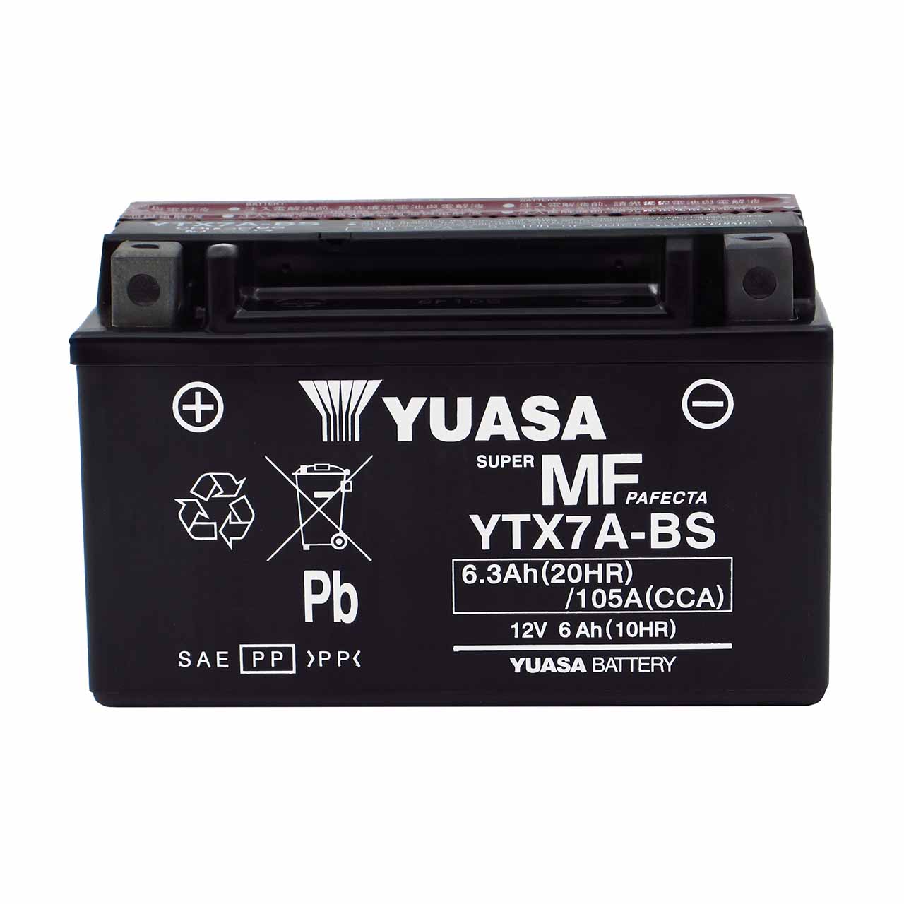 Yuasa YTX7A-BS AGM Powersport Battery – Group 7A – User Activated