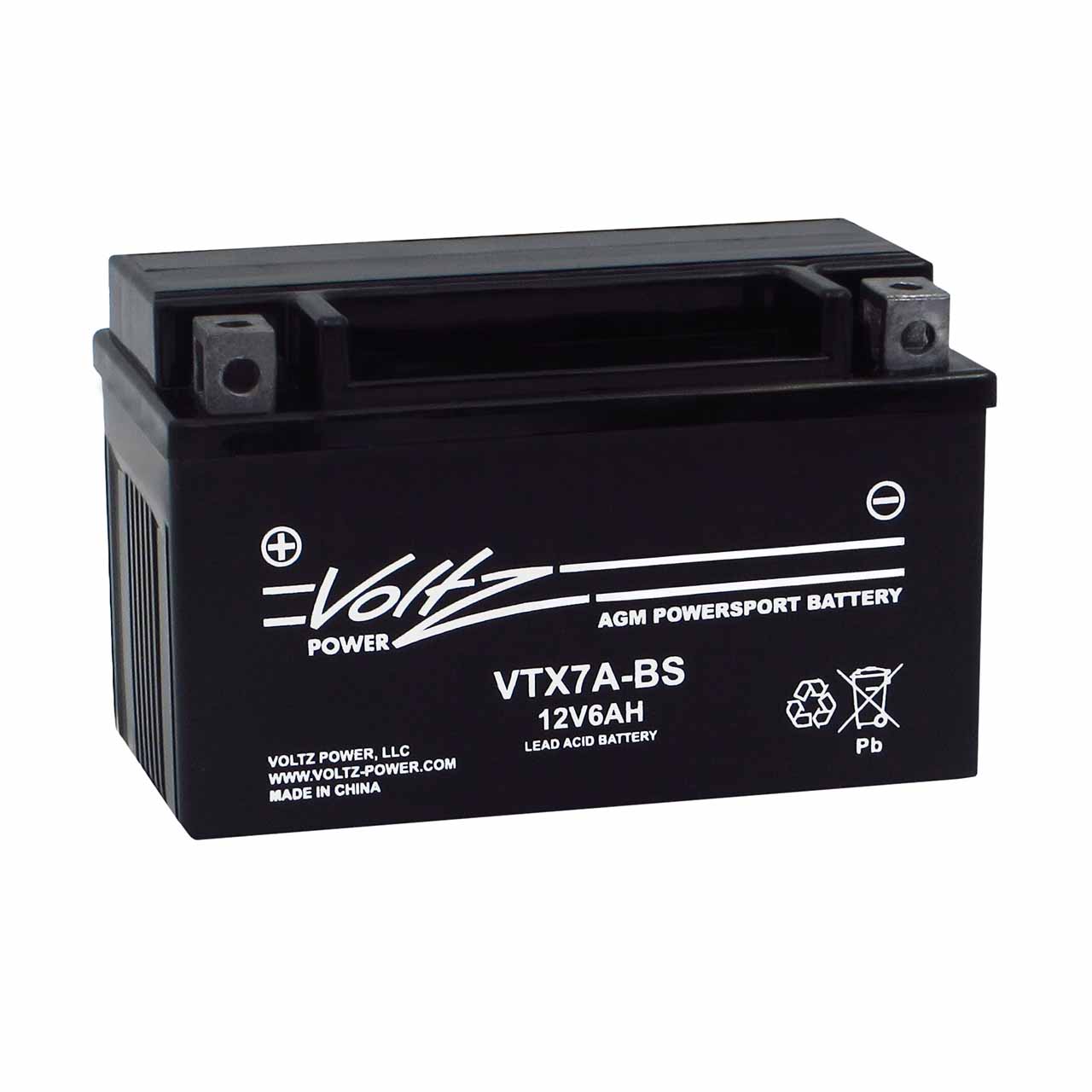 Voltz VTX7A-BS AGM Powersport Battery – Replaces YTX7A-BS & BTX7A-BS