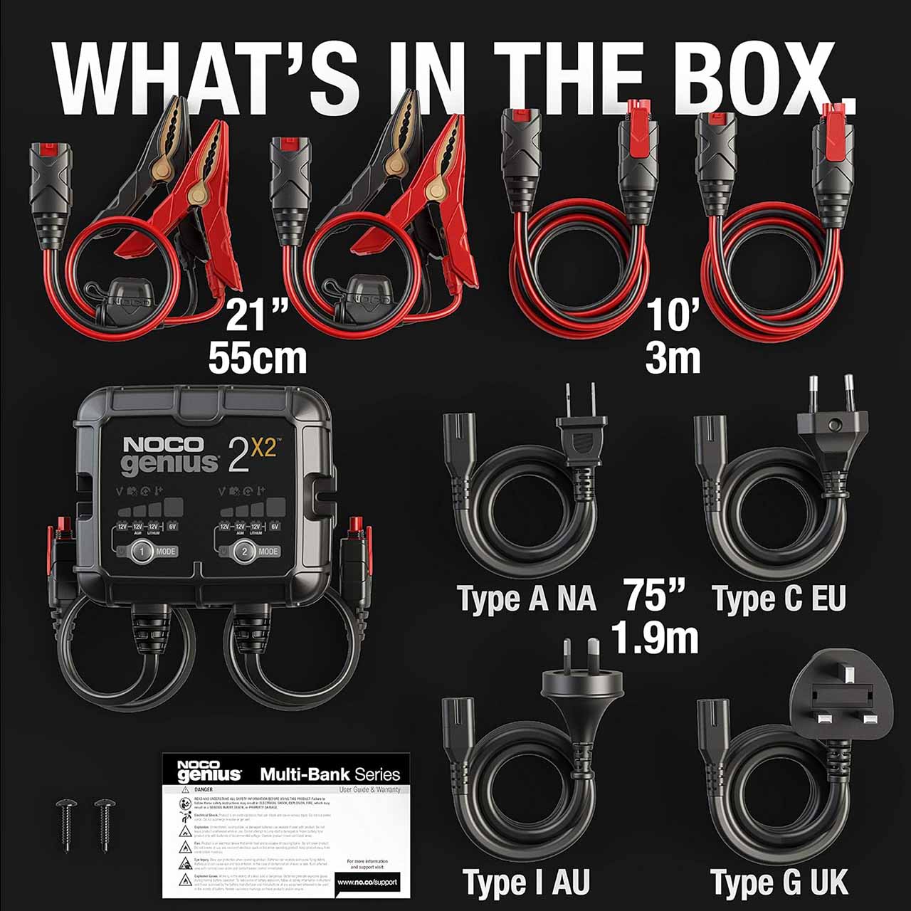 NOCO GENIUS2X2 4 Amp 2-Bank Battery Charger & Maintainer