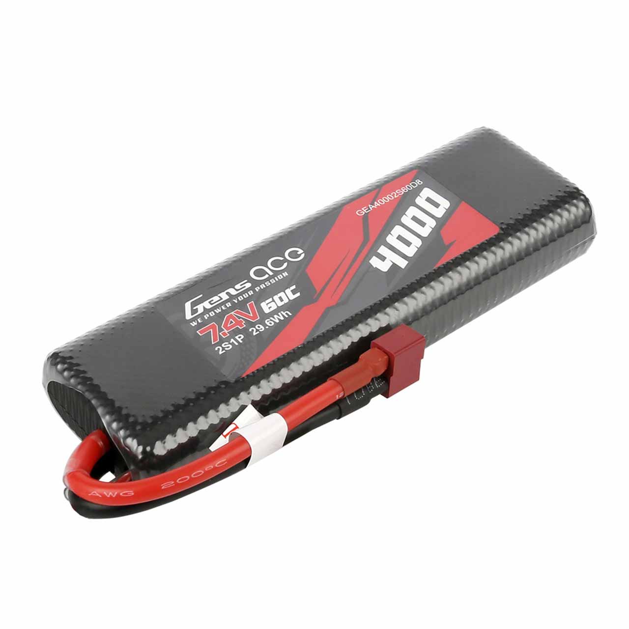 Gens ace LiPo 4000 ストレートパック (60C/7.4V) Gens ace 4000mAh 2S 60C 7.4V HardCase G-tech Lipo Battery