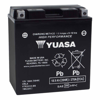 Yuasa YTX20CH AGM Powersport Battery – Replaces CTX20CH-BS