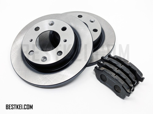 Brake Package - 2 Piece - Front Brake Pads, Front Brake Rotors - Honda Acty Truck HA6, HA7 Models - 1999-2009
